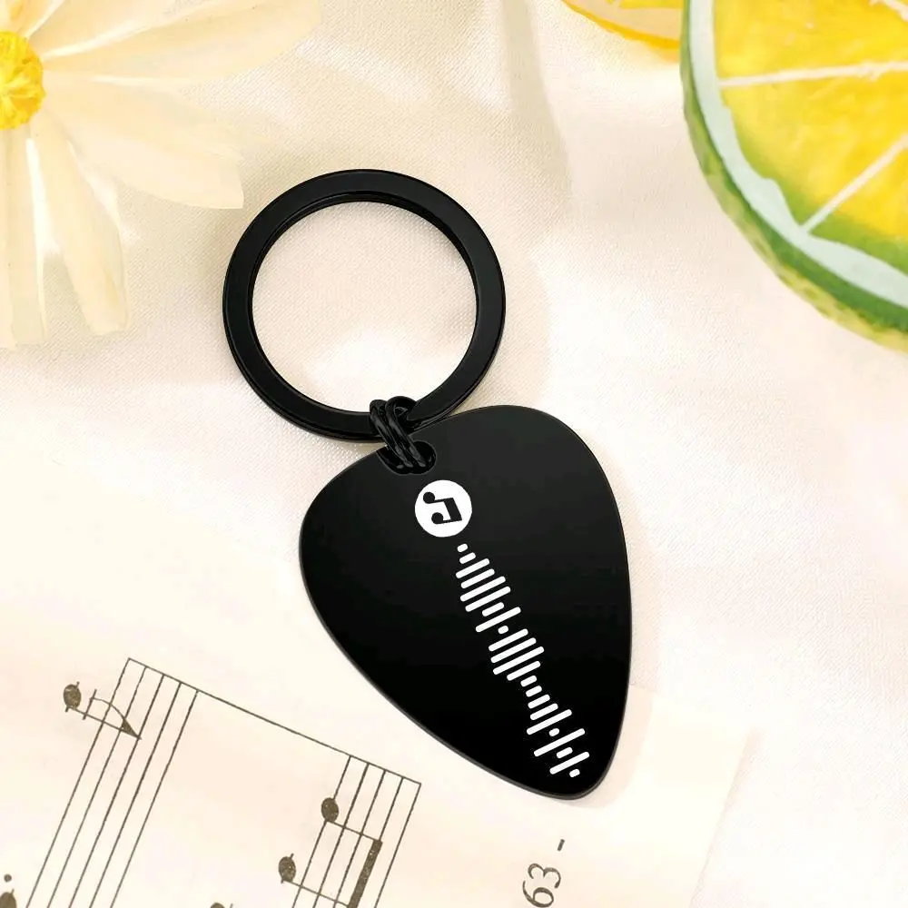 Scannable Code Guitar Pick Keychain