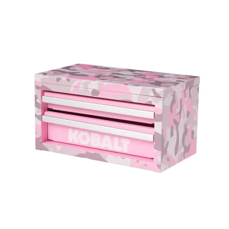 Kobalt Pink Camo Mini Tool Box 2-drawer