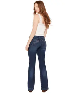 7 For All Mankind Women's Women'S Medium Wash Americana Studded Pocket - 7U300g98-3O1