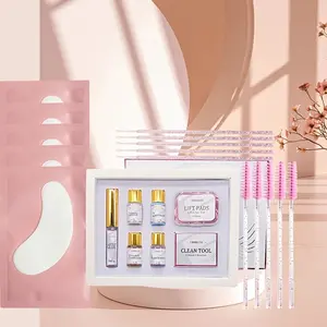 Lash Curling Kit with Eyelashes, Eyelash Brush & Brow Shaping Tools, Long-Lasting Effect 6-8 Weeks, Suitable for Salons and Home Use