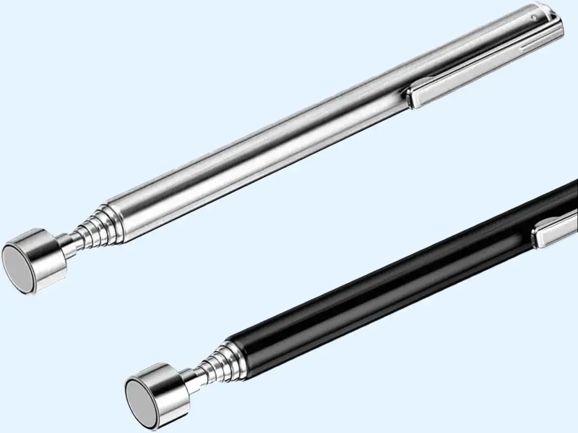 2-Piece Set Lightweight Magnetic Telescoping Pick-Up Tool with Pocket Clip, 3 Lb Capacity, 25-In Extendable Flexible Magnet Retrieval Stick, Handyman Hardware Retrieval Hand Tool, Ideal Birthday/Christmas/Thanksgiving Gift for Dad