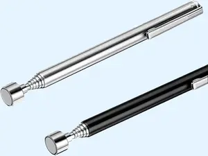2 Pieces Magnetic Telescoping Pick-Up Tool with Pocket Clip 3 Lb Extendable Magnetic Grabber Reacher Tools 25 Inch Flexible Magnet Retrieval Stick Gadget Suitable Gifts for Men