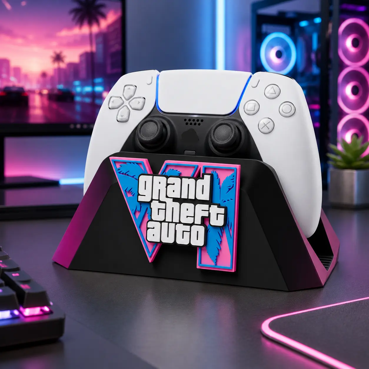 PS5 controller stand "Miami" theme PS5 controller stand "Miami" theme