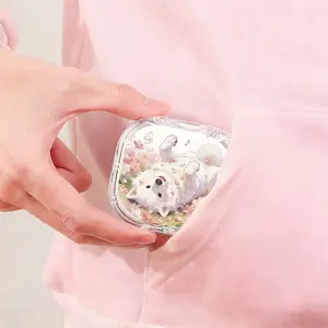Samoyed in Cherry Blossoms Print Retainer Case, Spring Dog Orthodontic Aligner Holder, Portable Cute Sakura Case for Dental Retainers