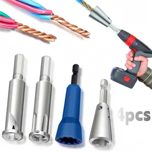 4 PCS Wire Twister for Drill,Wire Twister Tool for Drill,Upgrades Wire Nut Twister for Drill Profession Electricians Tool, 6MM Hex Shank Cable Wire Twisting Tool Wire Twister Wire Connector for 9-22 AWG