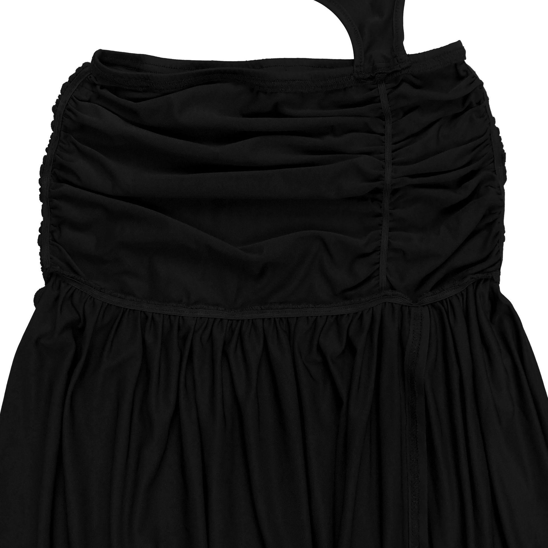 Fashion Women's Sexy Solid Color Sleeveless Crop Open Fork Dress