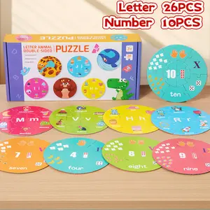 Double-Sided Alphabet & Number Recognition Toy, Creative Early Education Learning Tool, Ideal for Home School Study
