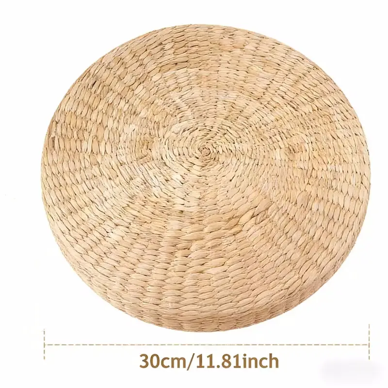 1PCS Cushion Straw Tatami Bay Window Seat Cushion for Worshipping, Zen Meditation, Rattan Weaving Meditation Cushion, And Mindfulness Cushion