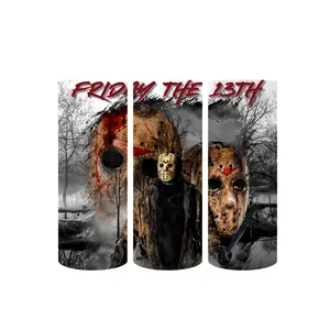 Leannees Custom Work- Friday the 13th Theme Insulated Stainless Steel Skinny Tumbler - Drinkware, Flasks