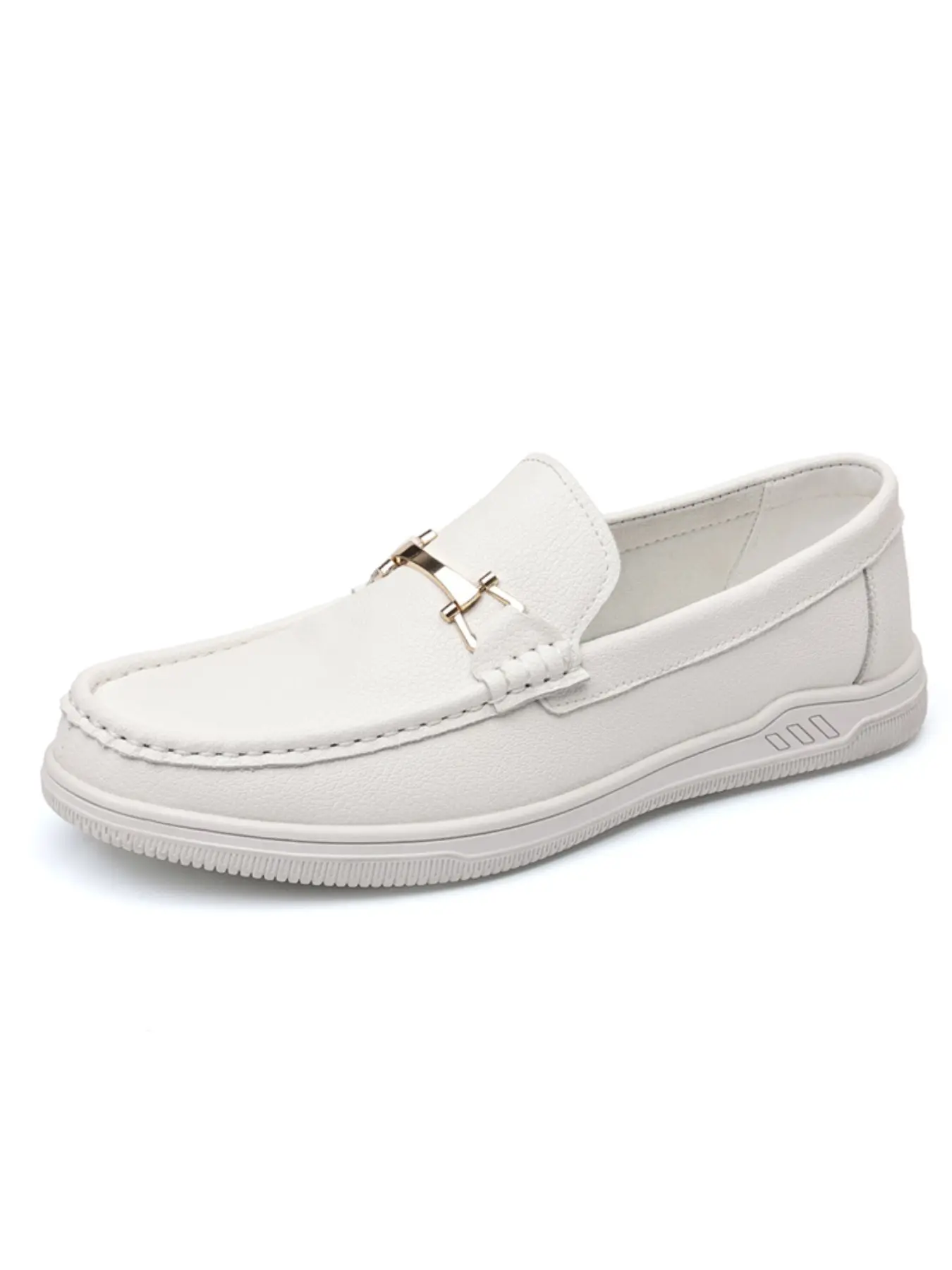 Men's One-Step Slip-On Casual Leather Shoes, Breathable Soft Rubber Sole Big Size Footwear, Low Top Artificial Leather Sneakers