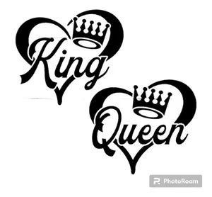 King and Queen Duo Car Stickers High Quality