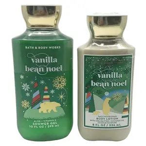 HOT - Bath and Body Works Gift Set of 10 oz Shower Gel and 8 oz Lotion (Vanilla Bean Noel), Multicolor