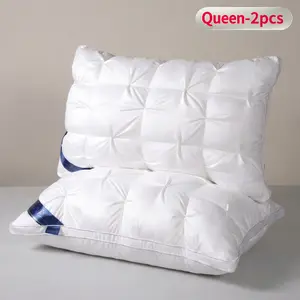 Hotel Luxury Pillow – Cloud-Like Soft & Ergonomic Neck Support, Breathable Cotton Cover, Pinch Pleat Design, Gusseted Sidewall, All-Night Comfort for Back, Side & Stomach Sleepers