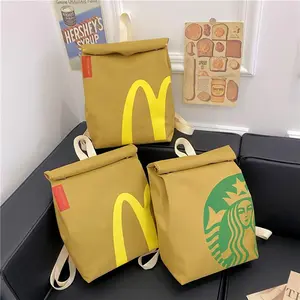 Cute Hamburger Bag Design Backpack, Large Capacity Student Class Backpack, Cute and Versatile Backpack for Women & Men