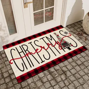 1Pc Christmas Christmas Tree Silica Mud Anti-Slip Water-Absorbing Door Mat For Indoor And Outdoor Use Kitchen  Dining Room Bathroom Bedroom And Holiday Home Decor