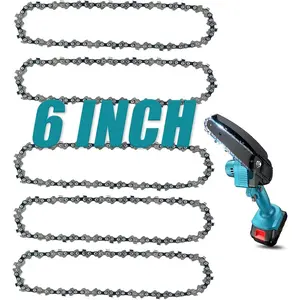 6 Inch Chainsaw Chain, 5 count Replacement Chains for All 6-inch Cordless Electric Portable Mini Chainsaws, Durable Carbon 6Inch Chainsaw Chains for Pruning Shears and