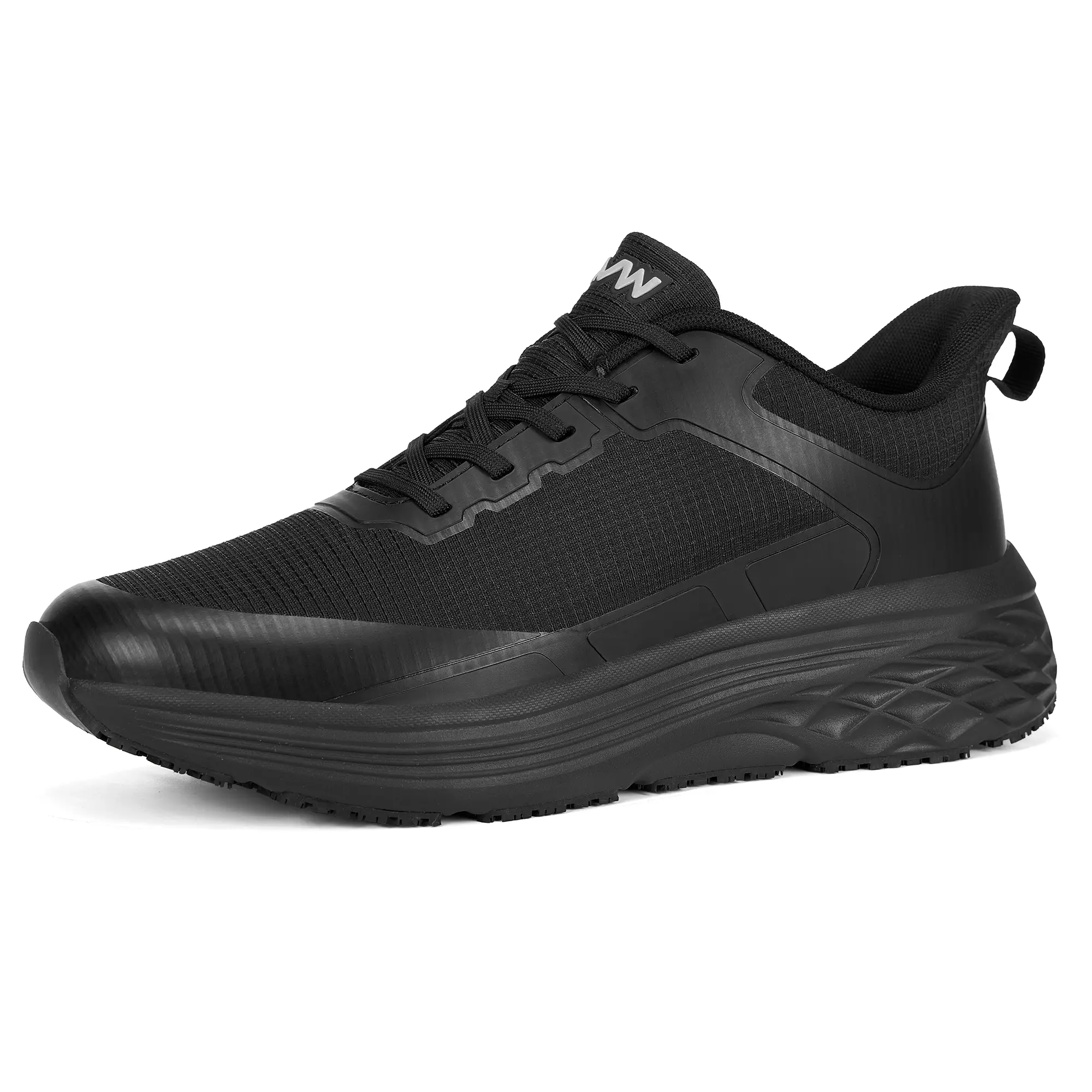 Men's Chef Work Shoes | Arch Support Insole, Non Slip Cushioned Thick Sole, Water Resistant Breathable Knit Slip Resistant Kitchen Lightweight Safety Sneakers