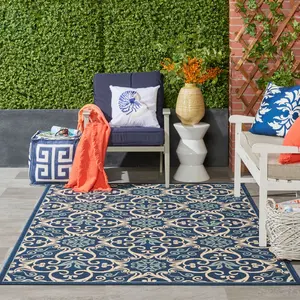 Nourison Caribbean Tile Contemporary Outdoor Area Rug
