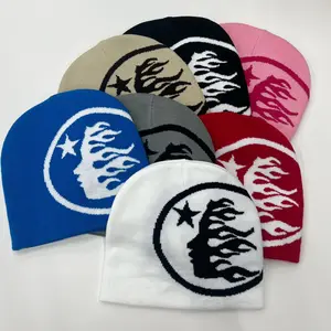 Winter Knit Beanie With Embossed Letter Design, Warm Stretch Acrylic Yarn Hat.