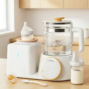 YunBaby 2-in-1 Baby Bottle Warmer & Formula Mixer with Electric Kettle, Automatic Milk Shaker for Baby Bottles, Fast Water Heating with Precise Temperature Control for Formula & Breastmilk