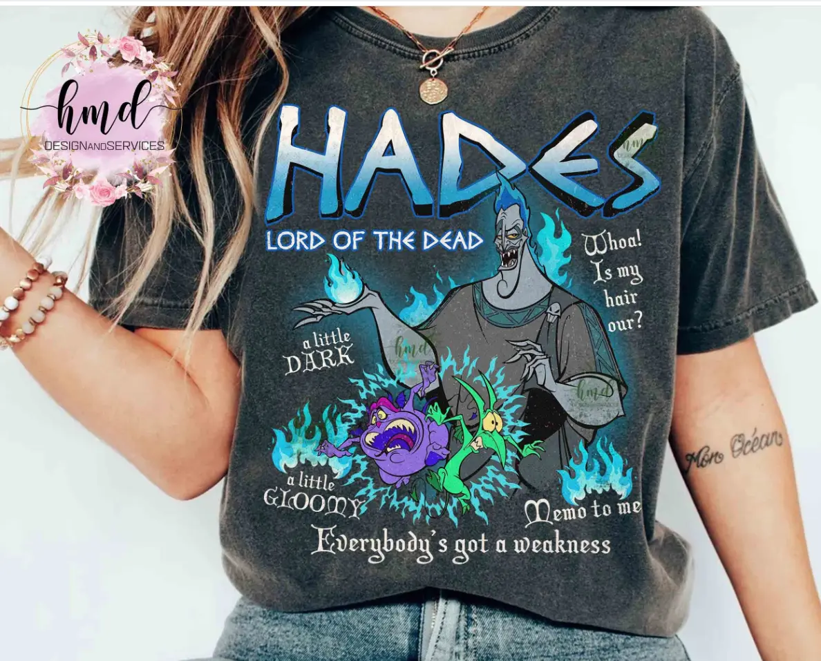 Villains Hades and Pain Panic Quotes Retro T-shirt, Funny Hercules Characters Matching Sweatshirt, Magic Kingdom Family Vacation Gift 3656