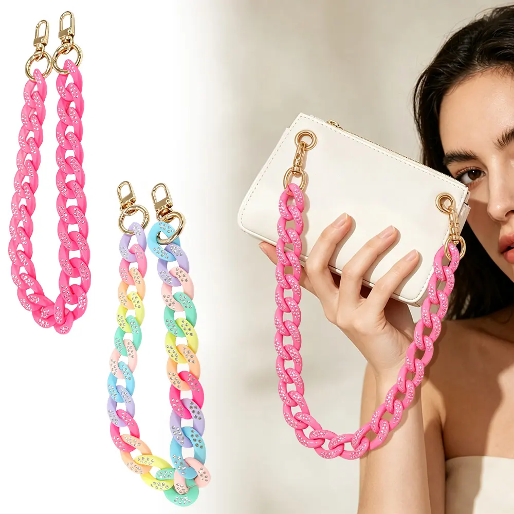 2 pcs Acrylic Handbag Chain Strap Suitable for Women' Bag DIY Modification, Replacement Purse Handle & Crossbody Shoulder Strap, Decorative Bag Accessories for Handbags
