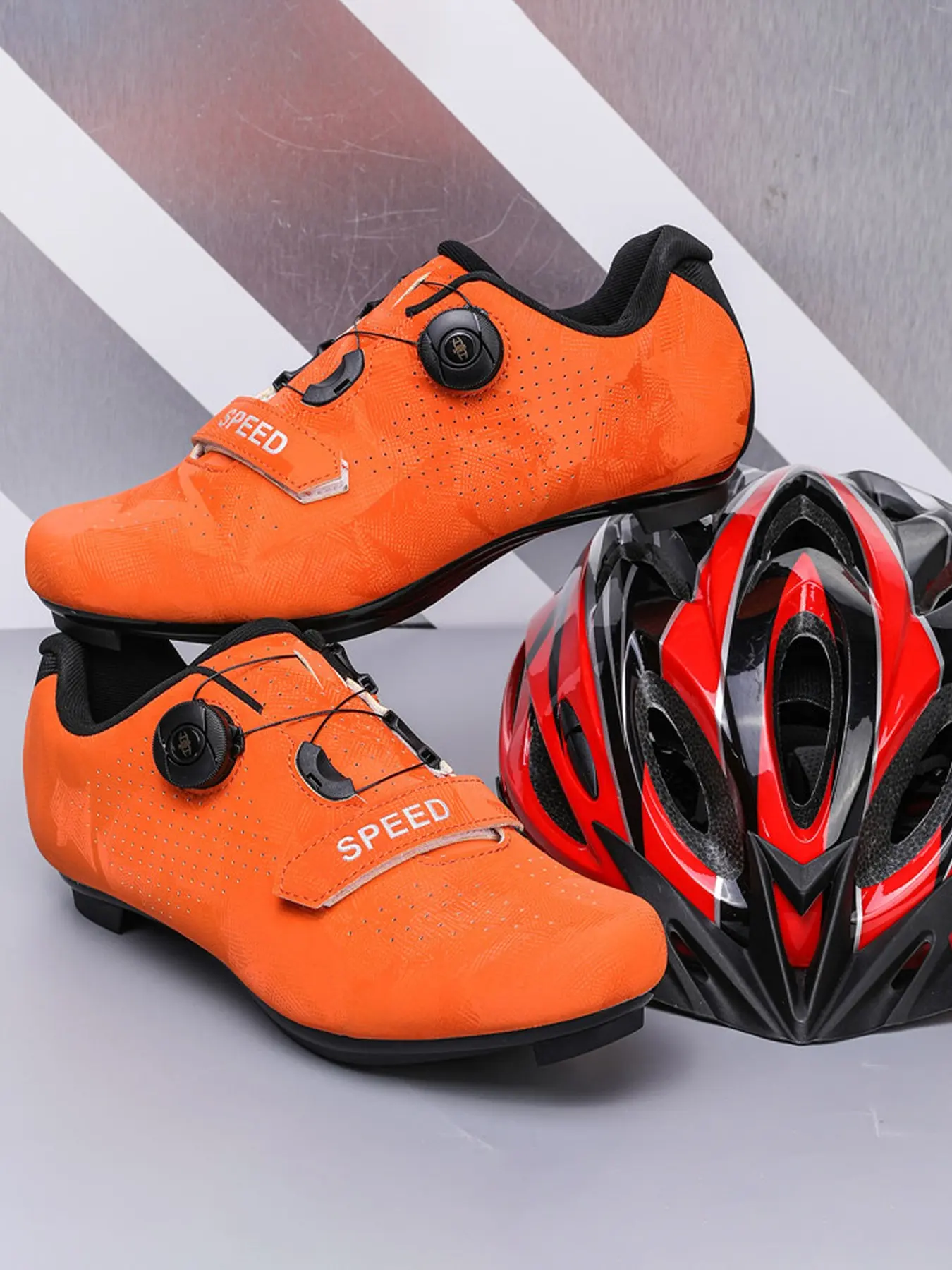 Unisex Cycling Shoes, Cycle Shoes, Bike Shoes, Quick-Lock Hook & Loop Closure, Breathable Pockets, Ideal for Commuting, Daily Exercise, Outdoor Road Riding
