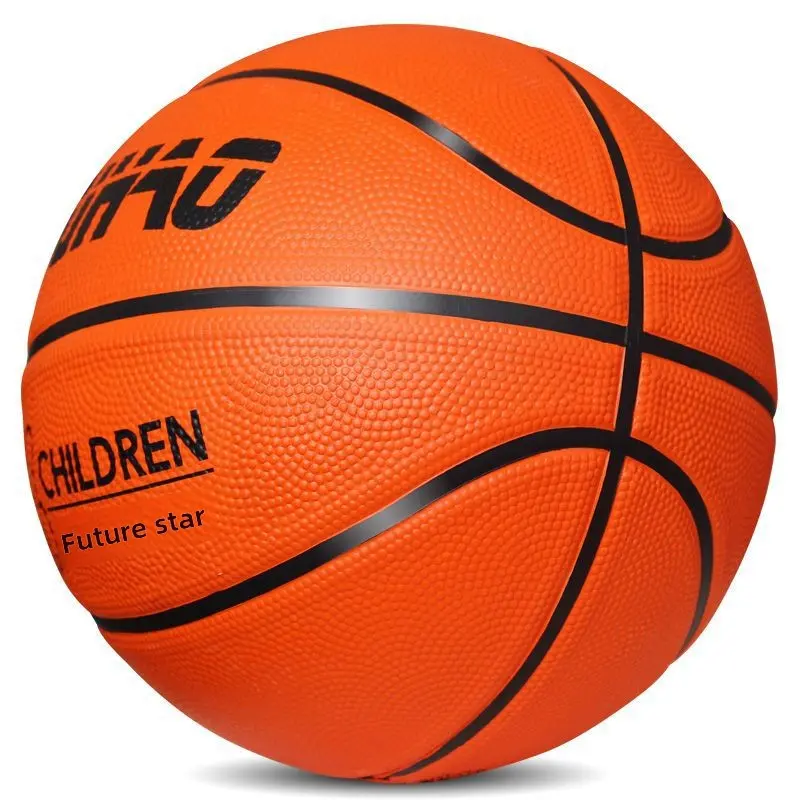DH No. 3 Brown Red Synthetic Rubber Basketball for Kids & Teens, 16in, Outdoor Play, All Seasons, Net Pocket, 2 Ball Needles, Ships Uninflated, Bare Ball, Net Pocket +2 Ball Needle