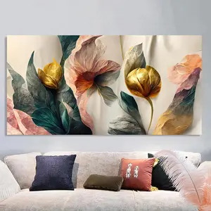 Vintage Flower Pattern Unframed Painting, 1 Count Modern Wall Art Poster, Wall Art Decor for Home Living Room Bedroom Study Room, Ornaments, Watercolor Floral Print, Art Wall Decoration