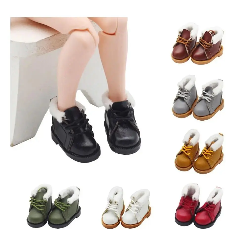 3.2cm 1/8 BJD Handcrafted Doll Winter Boots For 1/6 Blythes OB22 ob24 Dolls Shoes Clothing Doll Accessories