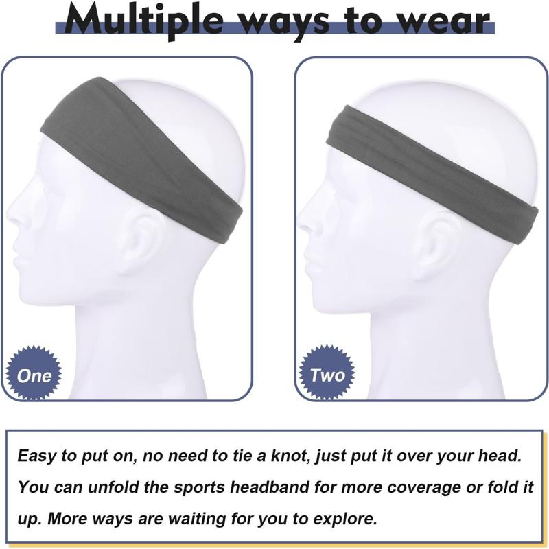 5 Pack Sports Headbands for Men Moisture Wicking Running Workout Headbands Unisex for Cycling Basketball Yoga Football