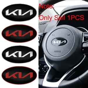 For Kia KN K2 K3 K5 KX5 Rio Soul Sportage Car Styling Accessories 1Pcs 3D Aluminum Car Steering Wheel Labeling Modification Emblem Badge Stickers Sticker Decals