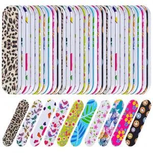 150 Pieces Disposable Mini Nail Files Bulk Christmas Holiday Gift Double Sided Emery Small Colorful Nail Files for Home Salon Use
