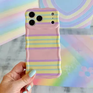 Bubble Gum Stripes Wavy Luxe MagSafe Case for iPhone