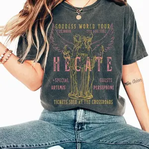 Goddess Hecate Distressed Band Tee Greek Mythology Shirt Greek Apparel Triple Goddess Shirt Mythical Shirt Hecate Shirt