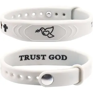 2 Pack  Verse Bracelets, with NFC Scan? Daily  Bracelets Christian Gospel Scripture Bracelet Trust God Style Combined Inspirational Religious Gifts for Men and Women (TRUST GOD - Beige)