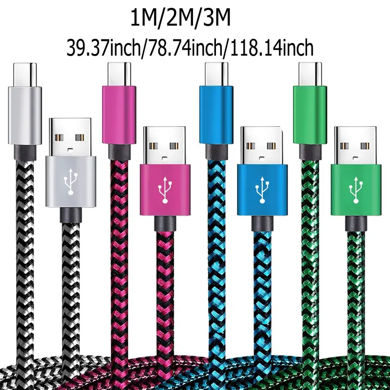60W USB-A to USB-C Fast Charger Cable, 1pc Type-C Nylon Braided Data Cable, Fast Charging Cable, Super Fast Charging for Mobile Phones
