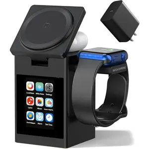 7-in-1   Station with  Speaker  Clock, LCD Touch Screen, Multifunctional 3 in 1  Charger, 18W Fasting  for , AirPods, Watch