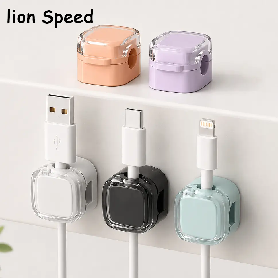 6-Pack Magnetic Cable Organizer Clips – No More Messy Cords | Strong Hold Wall & Desk Cable Holder for Easy Cable Management | Cute Macaron Colors for Home & Office Setup