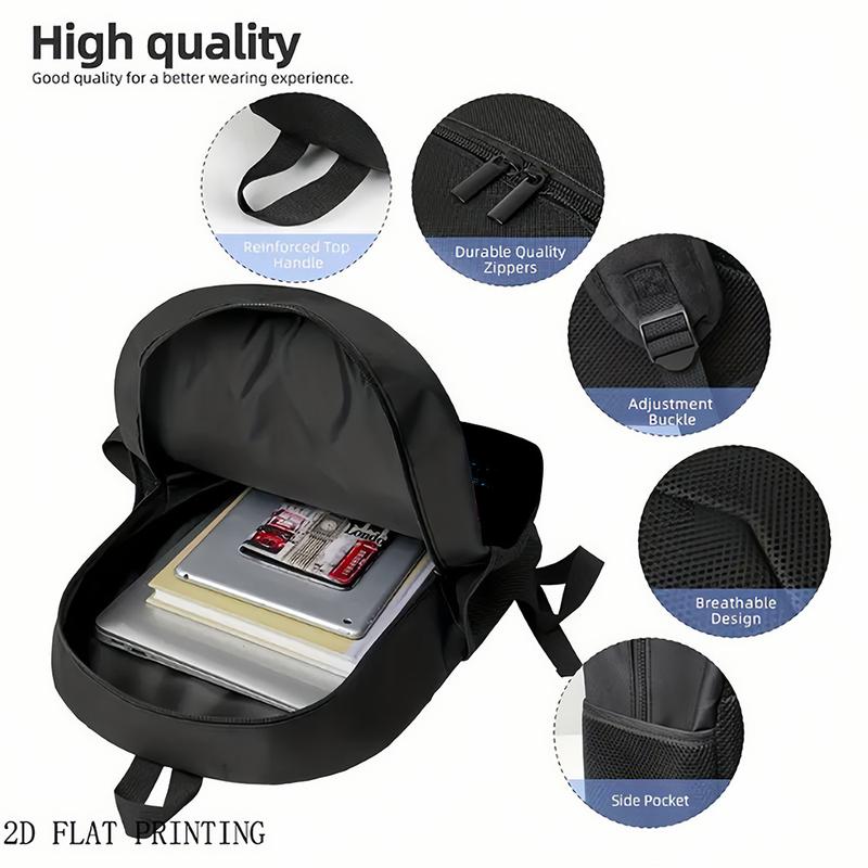 1pc Six Seven Number Mascot Backpack| Colorful Design with Lightning and Cityscape, Vibrant Casual Style, Large Size, Suitable for Valentine'S Day and Back-to-School Gifts, Zipper Closure, Adjustable Strap, For Teenager