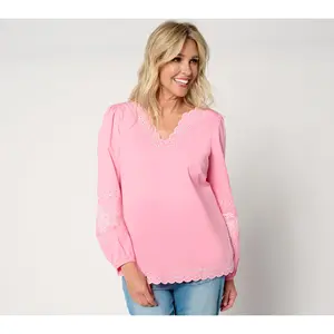 QVC Bellisima by Kim Gravel Daisy Days of Summer Women's Boutique Blouse Top