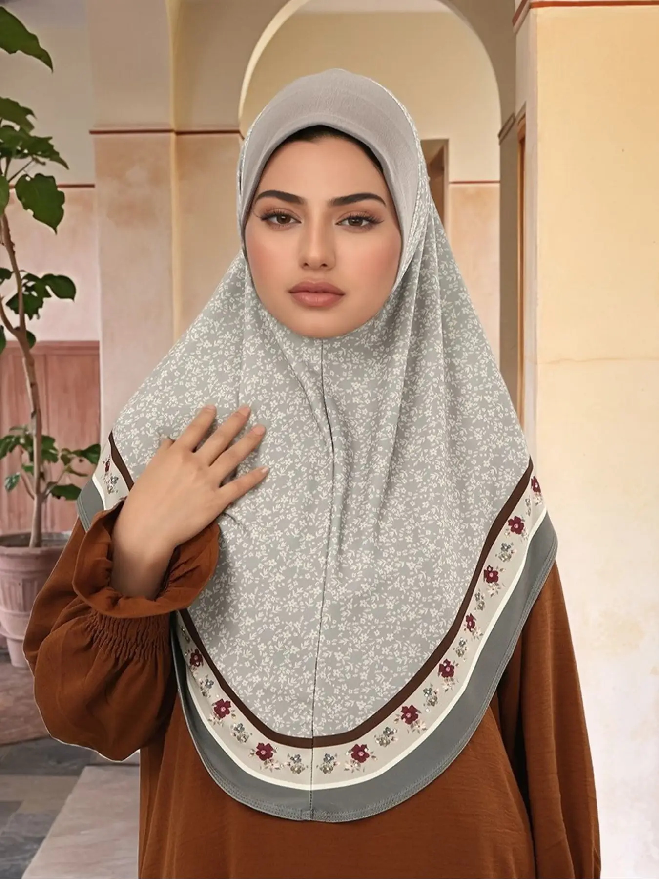 Instant Hijab Crystal Linen Single Color Headscarf, Breathable Sweat-Wicking Abaya Accessory, Perfect for Daily Wear