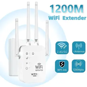 Dual Band WiFi Extender,5G/2.4G WiFi Booster,1200Mbps,WiFi Extenders Signal Booster for Home,WiFi Range Extender,Covers Up to 12,000 Sq.ft and 100 Devices,Wireless Booster,Internet Extender WiFi Booster,Repeater & Ethernet Port