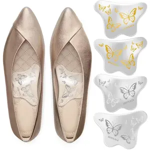 Plantar Fasciitis Relief Arch Support Insert: Soft Gel Arch Pad Adhesive Shoe Insole for Flat Feet & High Arch Support Cushions for Heels, Flats & Sandals 0.53" (Clear)