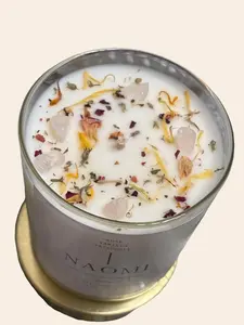 The NAOMI Candle intentioned with love and crafted with Rose, Calendula and Rose quartz