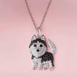 Husky Dog Pendant Stainless Steel Necklace Elegant Pet Puppy Jewelry Animal Accessories Dog Lovers Gift