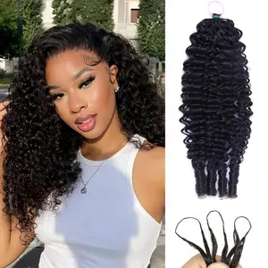 Feather Crochet Human Hair Burmese Curly Crochet Hair for Black Women Knotless Pre-Separated Lightweight Miracle Knots Crochet Human Hair 100% Real Human Hair Bundles Soft Reusable