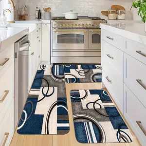 2/3pcs Kitchen Mat Set, European Style Home Door Mat, Corridor Bedroom Mat, Flannel Material Soft and Comfortable Easy to Clean, Suitable for Sink, Living Room, Dining Room, Bathroom, Bedroom Entrance MatArea Rug Sets fashion mixed color