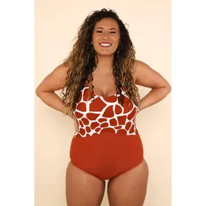 The Sailor Giraffe & Sienna Final Sale Scoop Neck Colorblock Front Button Back Detail Cut Out Lined Removable Pads Shelf Bra Support Adjustable Straps