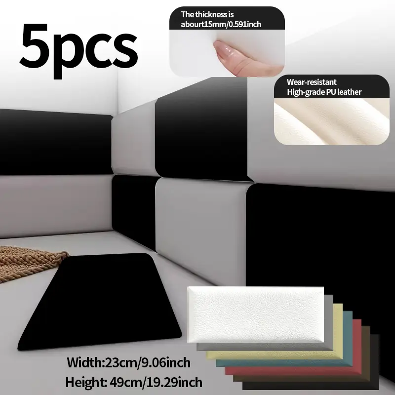 Self-Adhesive 3D Foam Wall Panel, Waterproof, Anti-Collision, Soundproof, Thick Design, Easy Bedroom Decoration, Multiple Colors, Living Room Decor, Peel And Stick Wallpaper Designs, Self Adhesive Panels